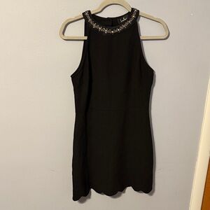 Lulu's Black Embellished Halter Dress